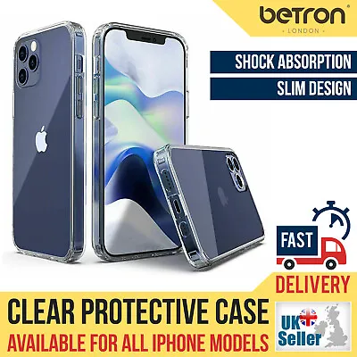 Clear Case For IPhone 15 14 13 12 Screen Protector Shockproof Silicone Gel Cover • £2.79