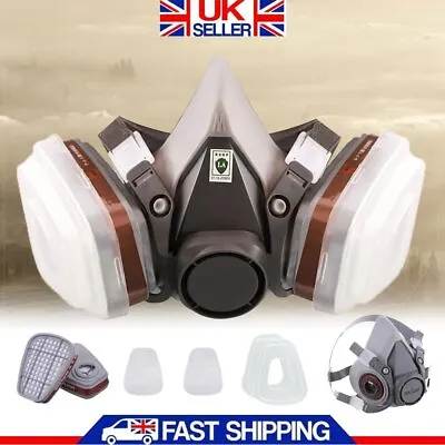 7 In 1 Full Face Respirator Gas Vapor Mask For Painting Spraying Protection Uk • £9.89