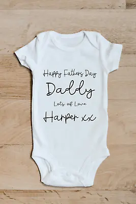 £6 • Buy Baby Grow 27 Happy Fathers Day Love Harper - Baby Grow - Baby Vest Novelty Gift