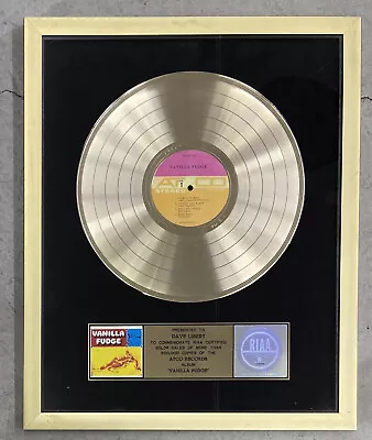 VANILLA FUDGE S/T RIAA Gold 1960S LP Award Plaque To DAVID LIBERT HAPPENINGS • $275