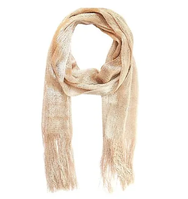 Mesh Lurex Net Scarf-Long Sparkly Lightweight Shawl With Tassels Fringe Scarves • £10.95