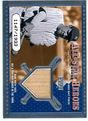 2001 Upper Deck All-Star Heroes Memorabilia #ASHBR Babe Ruth Yankees Bat NM-MT ( • $599.99