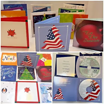 LOT OF 10 VINTAGE HOLIDAY CHRISTMAS CARDS UNUSED With MUSIC CD *NOS* • $19.50