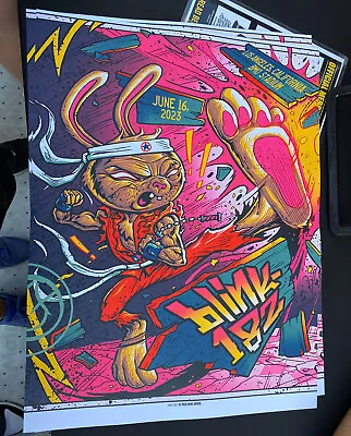 Blink 182 Los Angeles Concert Poster June 16 2023 Tour Munk One LA Kung Fu Bunny • $175