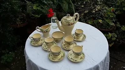 PRETTY Art Noveau Vintage Myott Staffordshire England Coffee Set  Hand Painted • £35.99