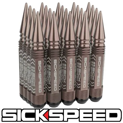 Sickspeed 20 Pc Bronze 5 1/2  Long Spiked Steel Locking Lug Nuts 12x1.5 L17 • $99.95
