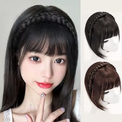 In Heat Resistant Wig Fake Hair Band Bangs Braid Headband Hair  Accessories • £9.94