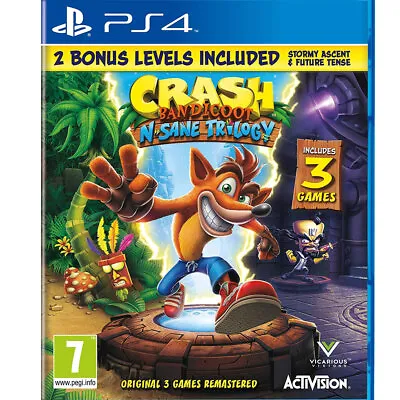 Crash Bandicoot N Sane Trilogy PS4 PLAYSTATION 3 Games Remastered New And Sealed • £23.99