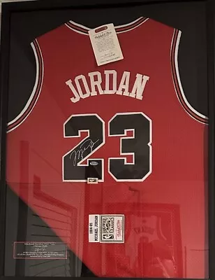 MICHAEL JORDEN ROOKIE JERSEY”MATTED/FRAMED/AUTOGRAPHED”Mitchell & Ness”RARE RARE • $15000