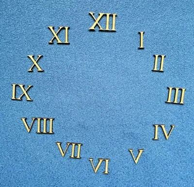 MDF Clock Face Numbers Roman Numerals Set Blank Craft Shape 2cm 3cm 4cm  High • £2.75