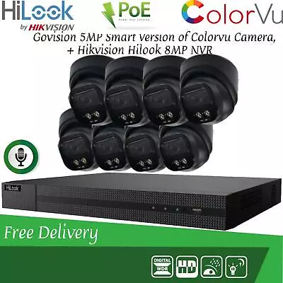 Hikvision Cctv System Ip Poe Nvr Vga Colorvu Camera 5mp Nightvision Security Kit • £286.99