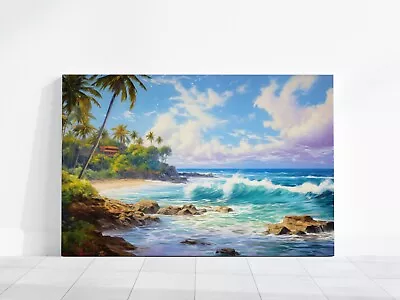 Hawaii Beach Ocean Painting Hawaii Watercolor Painting Kauai Maui Honolulu Art • $94