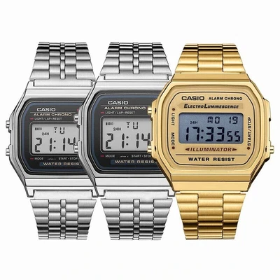 $29.99 • Buy Casio Digital Watch Classic Vintage Retro Stainless Steel Rubber Band Alarm Stop