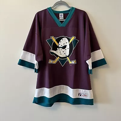 Retro / Vintage Logo 7 Mighty Ducks Change Jersey Size XL Teemu Selanne 8 • $75