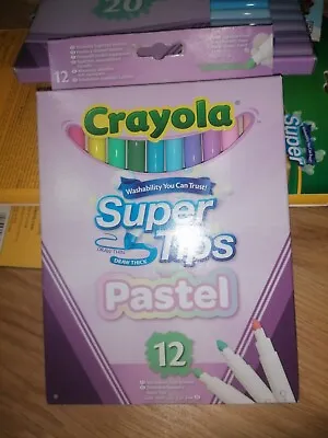 CRAYOLA 58-7515 Pastel SuperTips Washable Markers - 12 Pce • £5.99