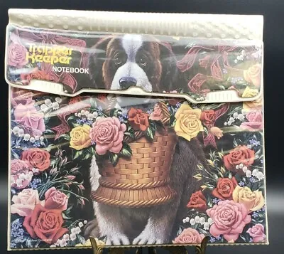 Vintage Mead 11x12 Trapper Keeper Saint Bernard Dog Roses 1994 Folder Binder • $14.99