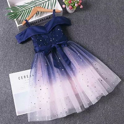 £13.82 • Buy Flower Girls Bridesmaid Dress Kids Birthday Xmas Party Lace Star Wedding Dresses