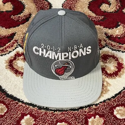 Vintage Miami Heat Adidas 2012 NBA Champions Official Locker Room Snapback Hat • $35