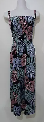 1K123 LADIES SHIRRED SUMMER LONG MAXI DRESS Plus Size  20  22  24  26  NEW TAGS • $45