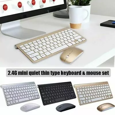 Mini Wireless Keyboard And Mouse Set Waterproof 2.4G For Mac Apple PC Computer • $14.99