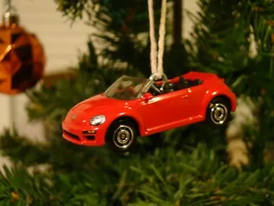 2019 Volkswagen Beetle Red Convertible Custom Christmas Tree Ornament ~ Adorno • $18.99
