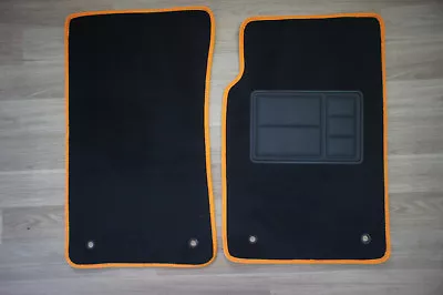 Car Floor Mats Custom Made Front Pair W/Orange Edging For Holden Commodore VE • $59