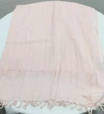Bajra Ladies Designer Scarf Light Pink Open Weave Rectangle Scarf TLR #MR221207 • $49.99