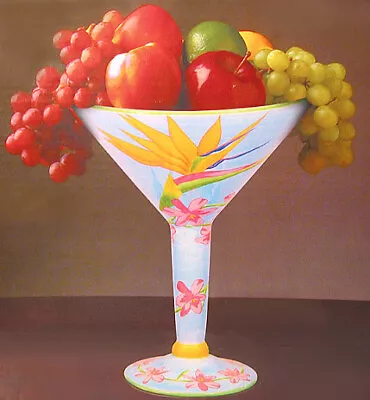 Baum Bros. Anne Ormsby BIRD OF PARADISE 48 Oz Martini Compote Centerpiece Bowl • $14.99