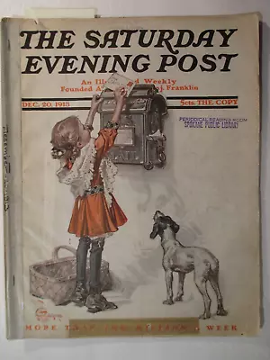 1913 Dec Saturday Evening Post JC Leyendecker Cover Girl Mailing Letter To Santa • $21.26