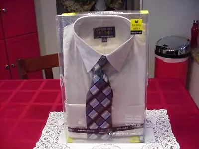 Alexander Julian Mens Tan Long Sleeve Dress Shirt & Tie Set Size M15-15 1/2 New • $14