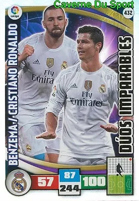 432 Benzema C. Ronaldo Spana Real Madrid Duos Card Adrenalyn League 2016 Panini • $7.45