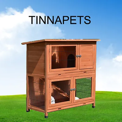 Rabbit Hutch Large Two Storey Ferret Cage Guinea Pig House With Double Tray P056 • $176.72