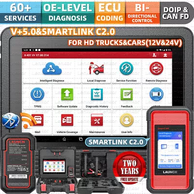 2024 LAUNCH X431 V+ 5.0 HDIII HD3 Auto Heavy Duty Truck Diagnostic Scanner Tool • $1449