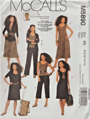 Misses' TOP PANTS DRESSES JACKETS - McCall's Pattern 5890 (Sz 6- 14) • $5.99