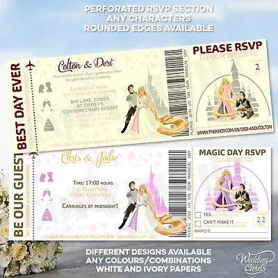 Rapunzel And Flynn Rider Tangled Wedding Invitation Disney Save The Date Invite • £1.10