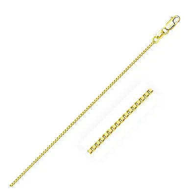 14k Yellow Gold Classic Box Chain 1.0mm Width 16 -30  Inch Length Necklace • $349.37