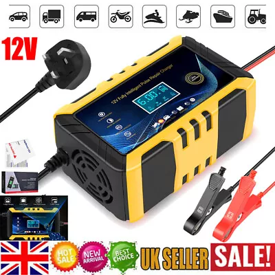£10.99 • Buy Portable 12V Car Battery Charger Smart 12Volt 6A Automatic Pulse Repair AGM/GEL