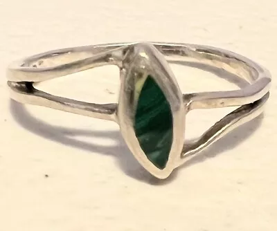 Natural Malachite Ring 925 Sterling Silver Ring Size 8.25 • $34