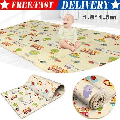 £16.99 • Buy 180cm*150cm Play Mat 2 Side Baby Kids Crawling Soft Blanket Folding Waterproof .