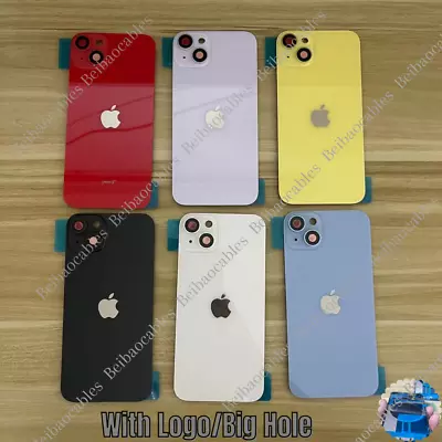 For IPhone 14/iPhone 14 Plus Back Glass Replacement Big Cam Hole Rear Cover Lot • $12.73