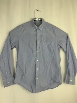 J Crew Mens Medium Tailored Fit Blue Button Down Shirt Long Sleeve Blue Cotton • $7.49