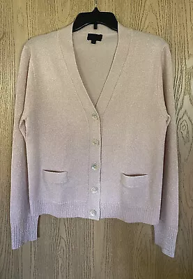 *WORN 1X* J CREW COLLECTION Italian Cashmere Sparkle Boyfriend Sweater Sz L • $48