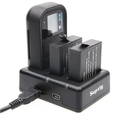 $22.99 • Buy GoPro Charger Dual Battery+Remote Control  Micro Mini USB For GoPro HERO 8 7 6 5