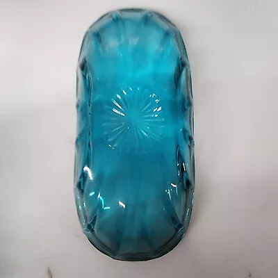 Anchor Hocking Fireking Glass Blue Banana Split Dish Vintage Original Tag • $19.99