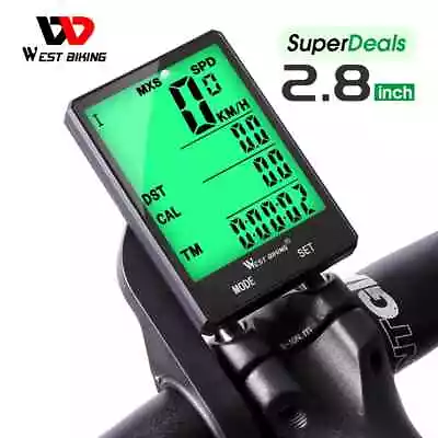 2.8  Large Screen Bike Computer Waterproof Wireless Wired Speedometer Odometer • $36.93