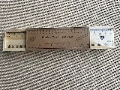 £1.50 • Buy Wooden Pencil Case Box - Set Includes 1 Wooden Pencil Case, 4 Pencil, 1 Ruler