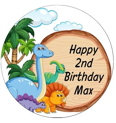 30 Personalised Edible Dinosaurs Birthday Cupcake Toppers Wafer Paper Fairy Cake • £2.50