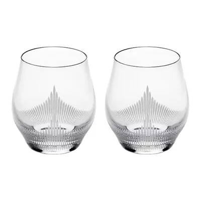 Lalique Whiskey Tumblers Pair 100 Points Clear Crystal (10332800) • £150