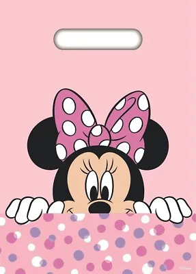 Disney Minnie Mouse Party 8 X Plastic Loot Lolly Treat Bags Birthday Baby Shower • $3.99