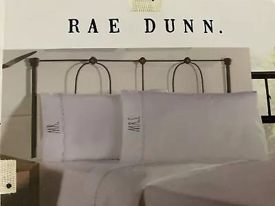 NEW W/Tags - Rae Dunn Mr. & Mrs. Embroidered Pillowcases Set Of 2 • £14.46